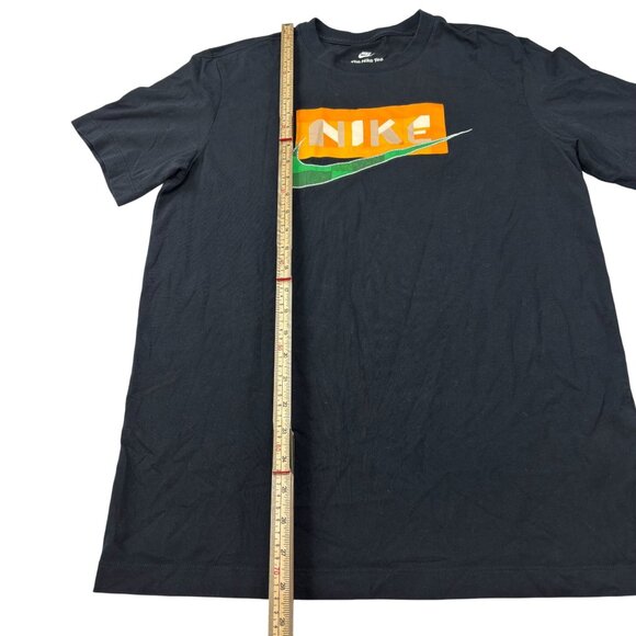 Nike M Mens Black Tee With Orange & Green Logo Design - Picture 5 of 8